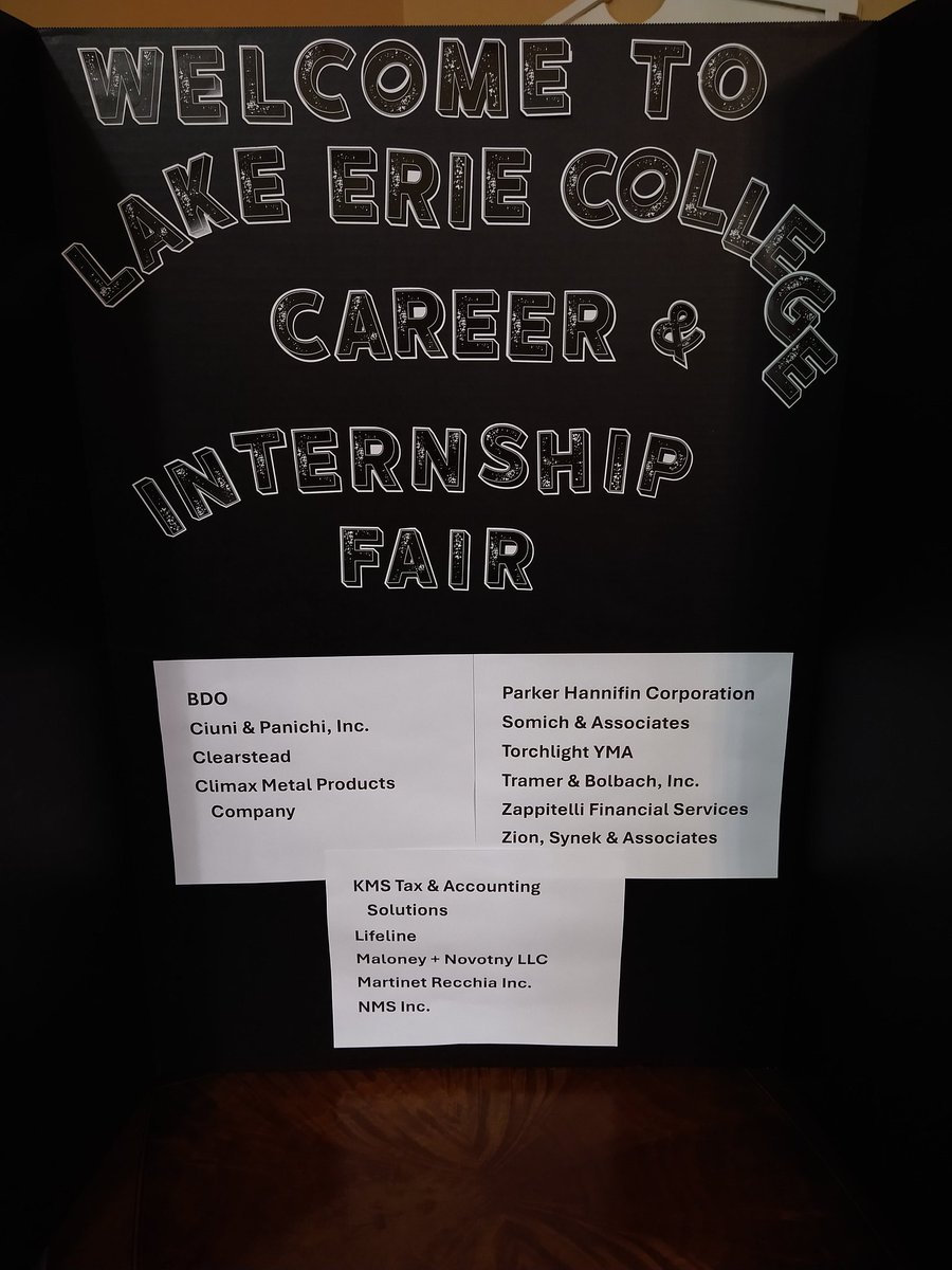 KSkledar's tweet photo. Career Fair @lakeeriecollege  until 2 pm today. https://t.co/ly4S5uY4TI