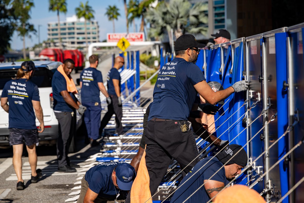 TGHCares's tweet photo. As #TropicalStormHelene approaches, we're taking steps to ensure we're ready. The @aquafence, able to withstand 15 ft of storm surge, will be in place tomorrow. We've activated emergency response plans and are ready to care for our community. More info: https://t.co/4DX06IDs6e https://t.co/zpZ4vnyHdX