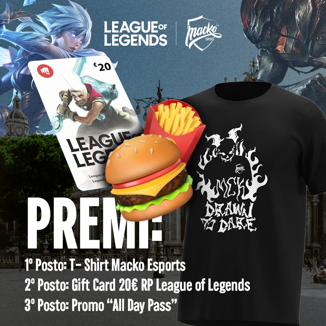 ⚔️ Sei pronto a metterti in gioco?

📅 Domenica 29 Settembre alle 18:00 ti aspettiamo allo Spidibit di Catania, per passare una serata all’insegna della competizione con il nostro Torneo 1v1 su League of Legends!

💬 Preiscriviti: bit.ly/Spidibit1v1

🥇Primo posto: T-Shirt