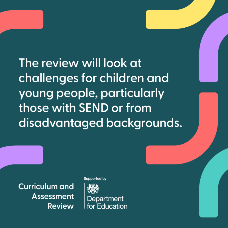 educationgovuk's tweet photo. The Curriculum and Assessment Review, led by Professor Becky Francis, is seeking evidence from across the education sector, including teachers, parents, children and employers.

Your experience and insight will help to shape the future of education for our young people.