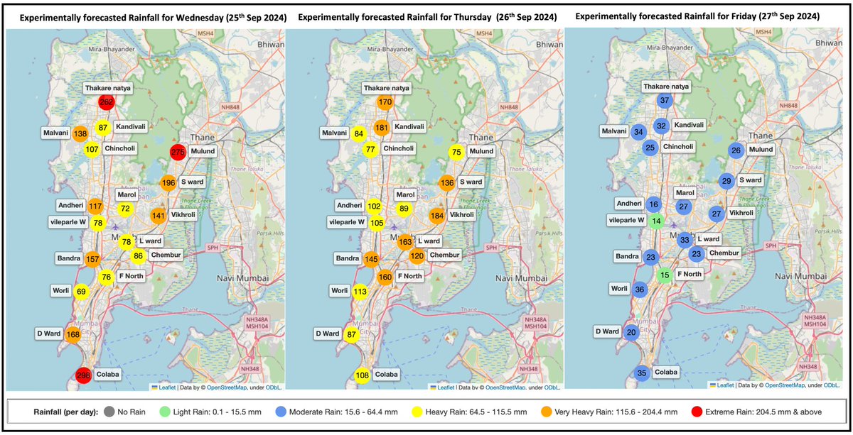 Subimal Ghosh (@subimal_ghosh) on Twitter photo Experimental forecasts from <a href="/ClimateIITB/">Centre for Climate Studies, IIT Bombay</a> <a href="/iitbombay/">IIT Bombay</a> show heavy rainfall on 25th and 26th September 2024. For more details: mumbaiflood.in. Please also report waterlogging in the webportal. The project is funded by <a href="/HDFCERGOGIC/">HDFC ERGO GIC</a> Experimental forecasts from <a href="/ClimateIITB/">Centre for Climate Studies, IIT Bombay</a> <a href="/iitbombay/">IIT Bombay</a> show heavy rainfall on 25th and 26th September 2024. For more details: mumbaiflood.in. Please also report waterlogging in the webportal. The project is funded by <a href="/HDFCERGOGIC/">HDFC ERGO GIC</a>