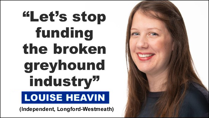 “Let’s stop funding the broken greyhound industry” - General election candidate Louise Heavin (Independent, #Longford #Westmeath). Louise voted in favour of a motion calling for a ban on hare coursing and attended a #BanGreyhoundRacing demo in #Mullingar 👍👍 #Athlone #GE24 #GE25