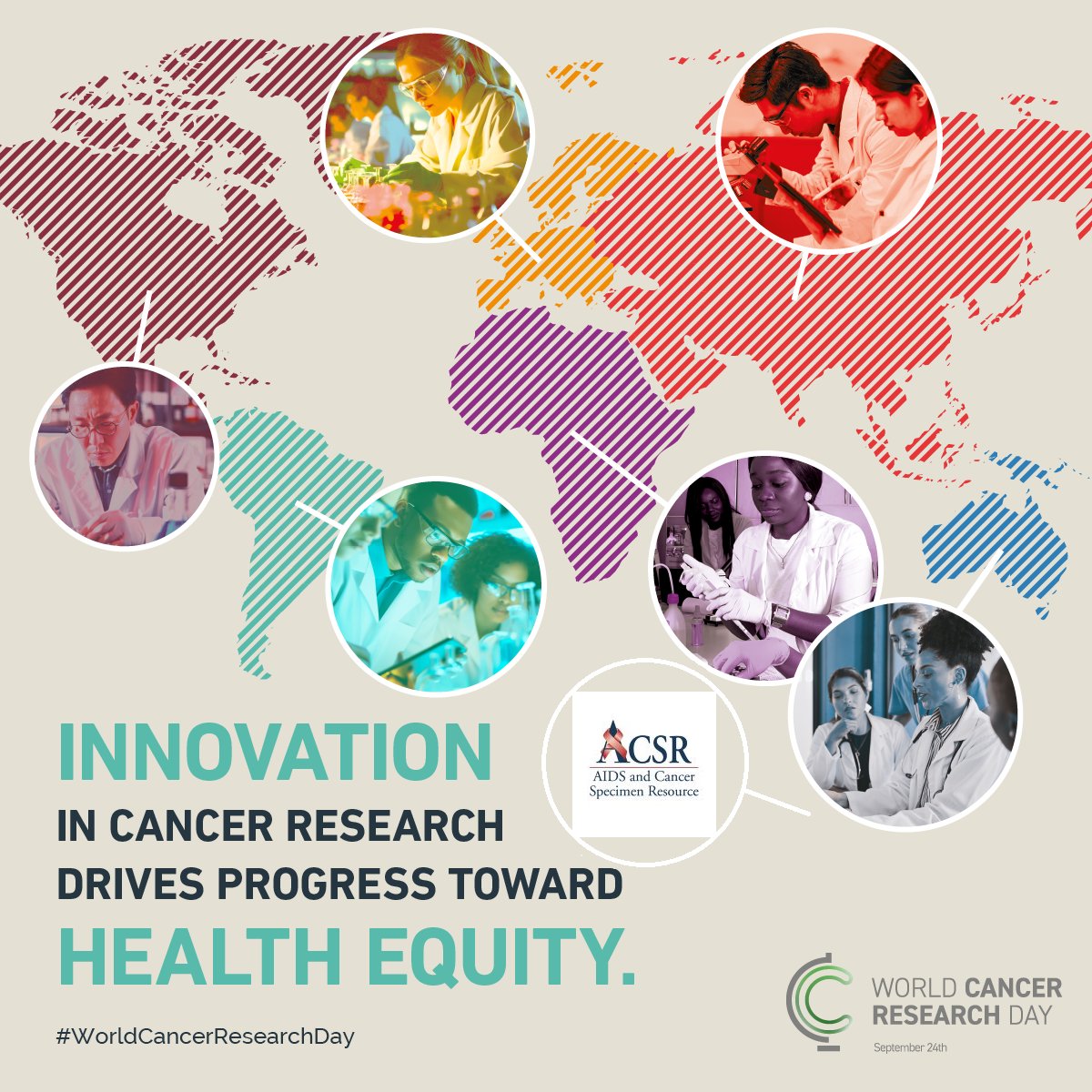 ACSRbiobank's tweet image. It&apos;s #WorldCancerResearchDay! ACSR is committed to supporting innovative #research to improve the delivery of equitable cancer care. We celebrate our colleagues who dedicate their life&apos;s work to #endcancerasweknowit. #ResearchMatters #healthequity @uicc