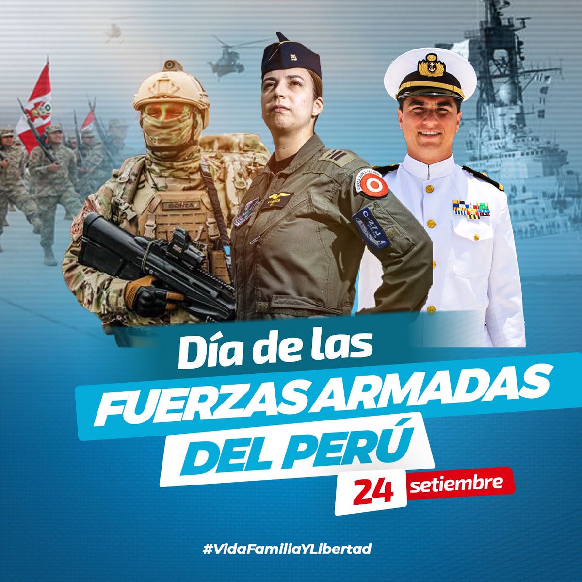 bancada_rp's tweet photo. 🪖#24Set | La @bancada_rp rinde homenaje a las Fuerzas Armadas del Perú, reconociendo su labor en defensa de la Patria, la democracia y nuestra soberanía. Por lo tanto, su papel es esencial para la Nación.
¡Honor y gloria a nuestro @EjercitoPeru, @naval_peru y @fapperu! 🇵🇪👏🏻 https://t.co/f0OkU9uB1L