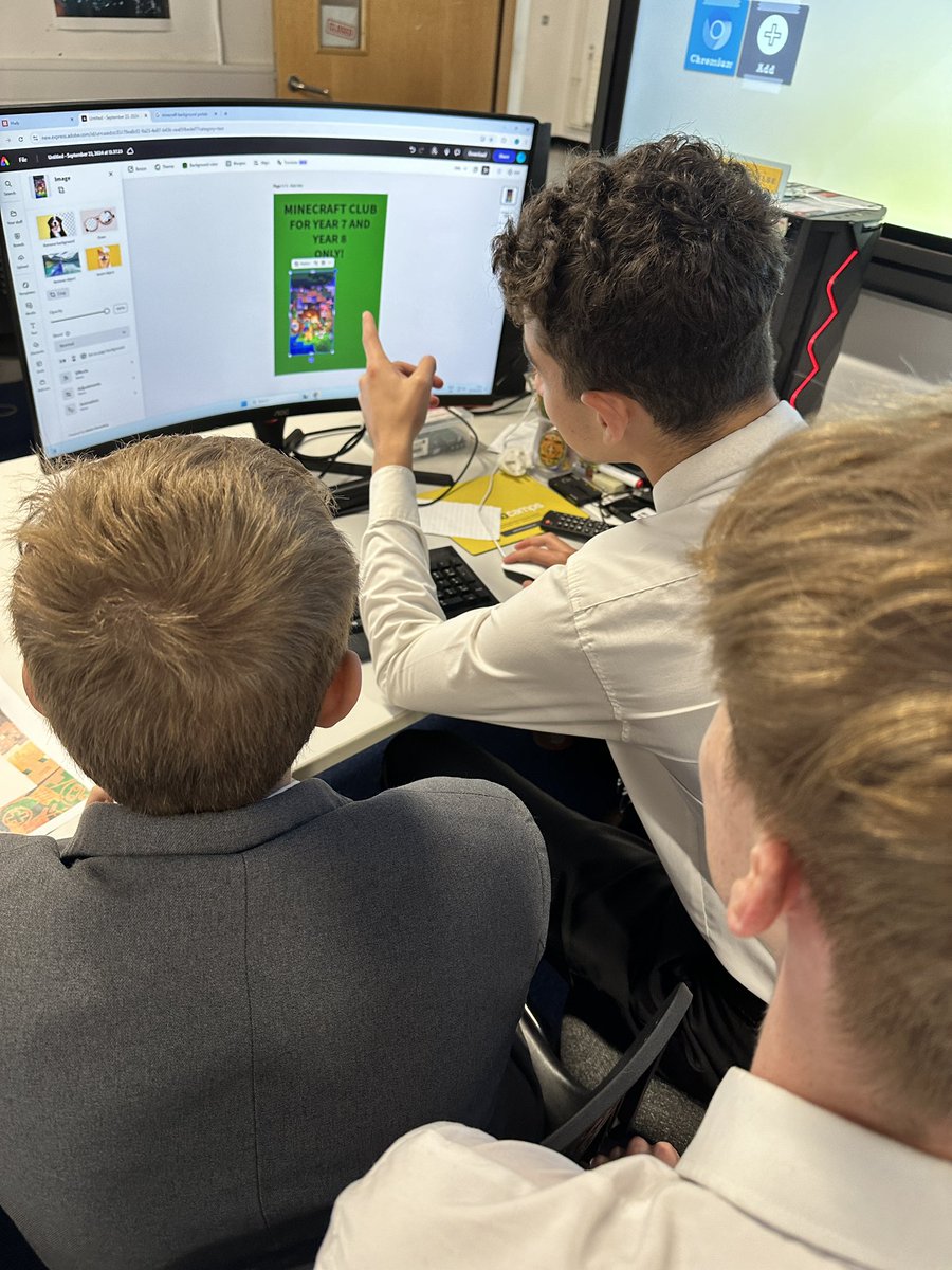 ygs_computing's tweet image. Great to see Yr12 starting their Community Action as part of their Advanced Skills Baccalaureate Wales 🏴 studies. Here are Gethin and Zac working with Sam in Yr10 to plan a Minecraft Club for Yr7. Da iawn pawb.