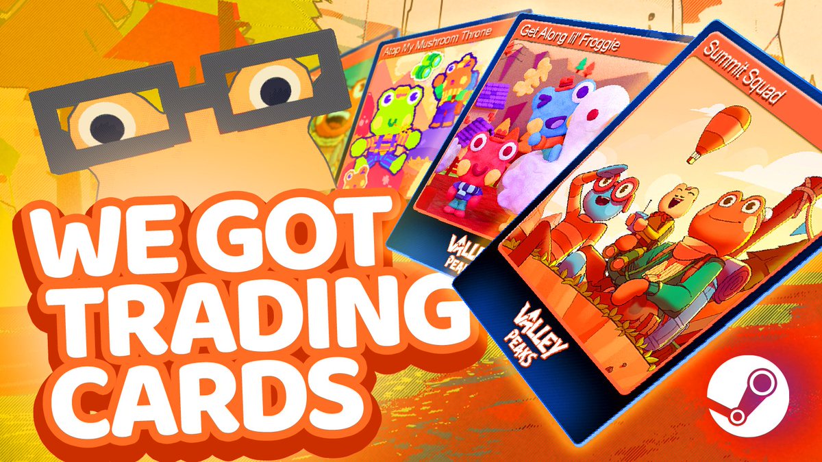 Ahead of Valley Peaks' release we commissioned artists to create postcards &amp; now we've turned those works of art into Trading Cards for you to collect! There's 15 total PLUS more newness for you to hop into

Read all about it here 🐸👉store.steampowered.com/news/app/21075…