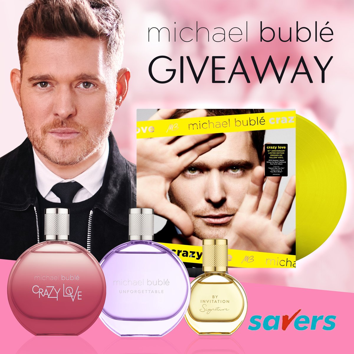 Let us introduce you to <a href="/MichaelBuble/">Michael Bublé</a>'s latest fragrance - Crazy Love!💗

To celebrate this amazing launch, we're giving you the chance to #WIN this amazing bundle! 😍

To enter simply RT &amp; FOLLOW <a href="/SaversHB/">Savers</a> 

UK only. Ends 01/10/2024 T&amp;C’s apply -  buff.ly/3uQIQxv
