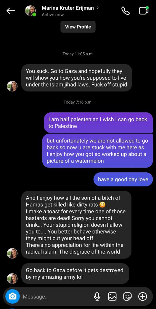 🚨 “Your stupid religion… You better behave otherwise they might cut your head off”

Marina Kruter Erijman is a dentist at North Shore Community Health in Massachusetts

📧 CEO: margaret.brennan@nschi.org