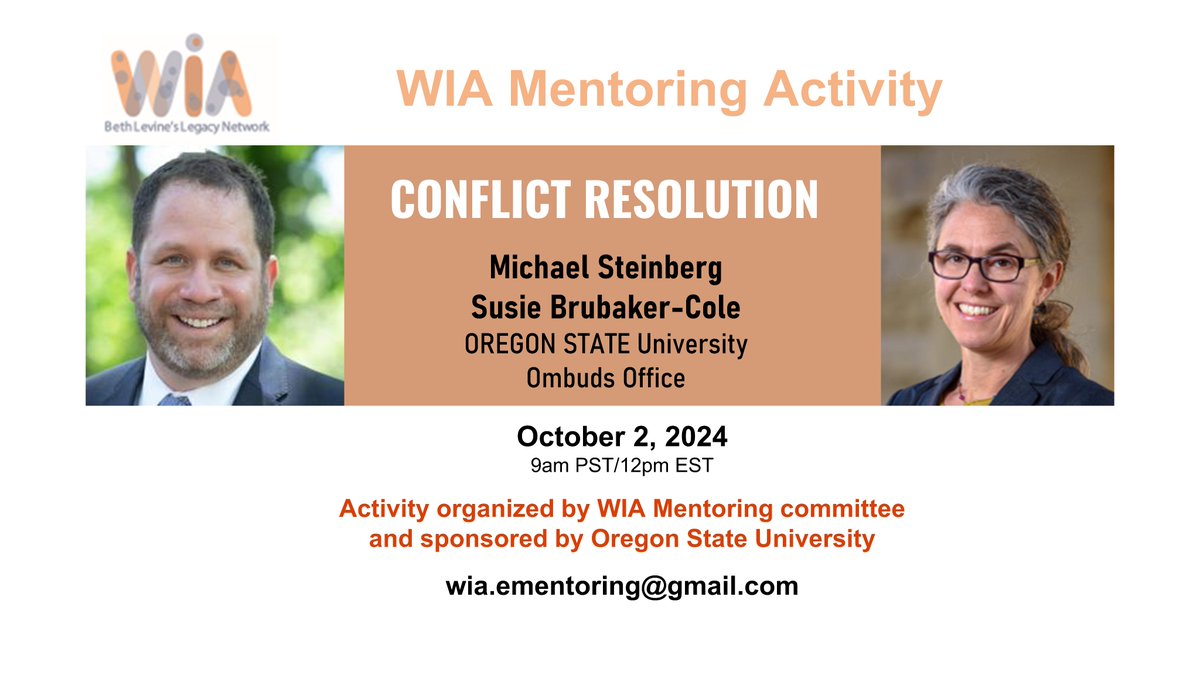 WAutophagy's tweet photo. #RegisterNOW here: https://t.co/gm25FenpeE
For our next Mentoring workshop about "🅲🅾🅽🅵🅻🅸🅲🆃  🆁🅴🆂🅾️🅻🆄🆃🅸📷🅽", 𝙊𝙘𝙩𝙤𝙗𝙚𝙧 2𝙣𝙙. The panelists will be: Michael Steinberg &amp; Susie Brubaker-Cole from OREGON STATE University
 @CarolineMvz @AVM_fly #DoNOTMissIT https://t.co/XdUWhbgOQT
