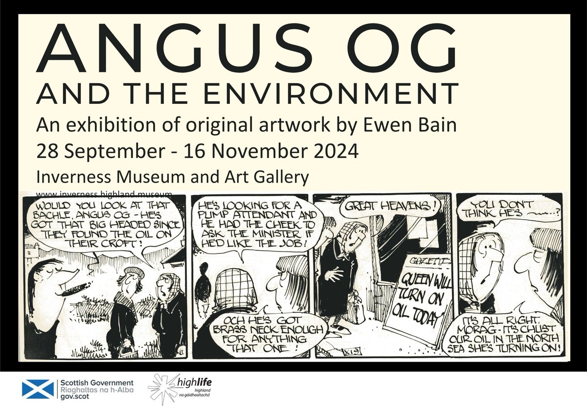 Opening Sat 28th Sept! Angus Og &amp; the Environment
This exhibition will look at Ewen’s relationship with environmental concerns, digging into how comics intersect with environmental issues and political inaction on climate change.
<a href="/InvMAG/">IMAG</a> <a href="/HLHsocial/">High Life Highland</a>