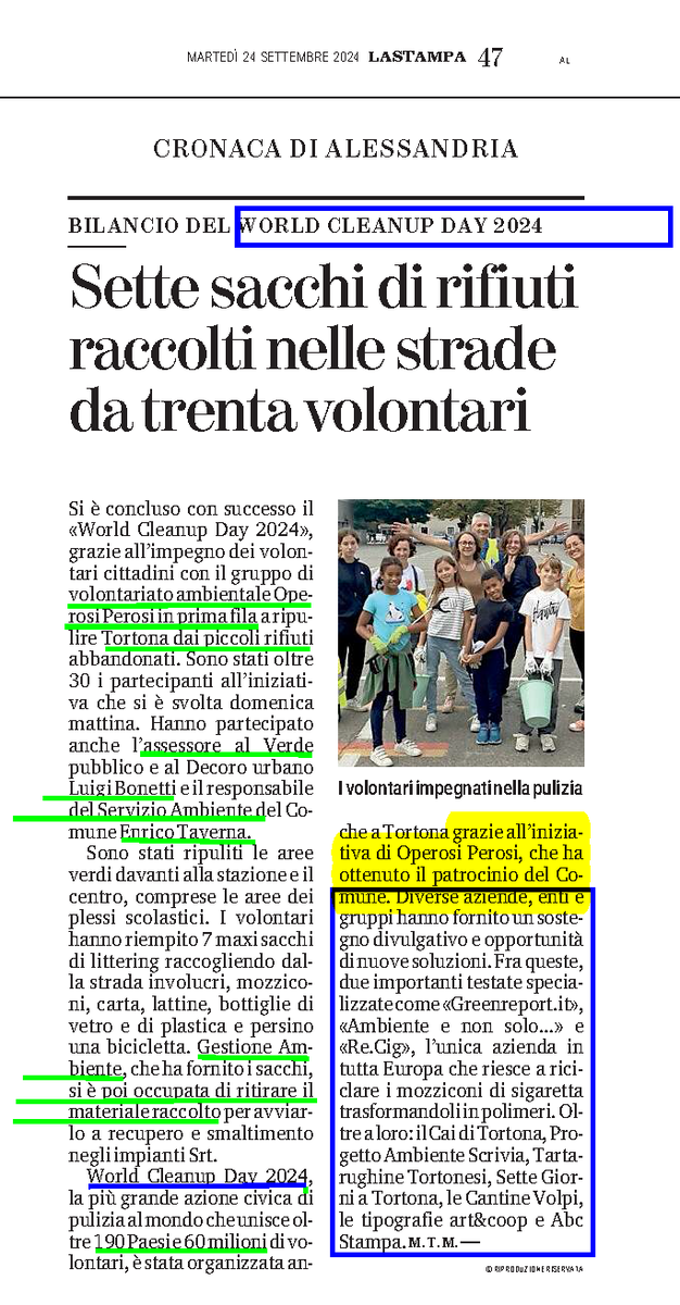 OperosiPerosi's tweet photo. 📣📢📣📰🖥️📲#PressReview #RevueDePresse #DiconodiNoi dalla #Tortona di @alecattelan con orgoglio tra le grandi citta per i @WorldCleanupDay 
con #ReCig (oggi su #Rai1 https://t.co/bL25ZdPUzB ) @Greenreport_it @ambientenonsolo @GreenHeroesKC https://t.co/nhYSyuf84i