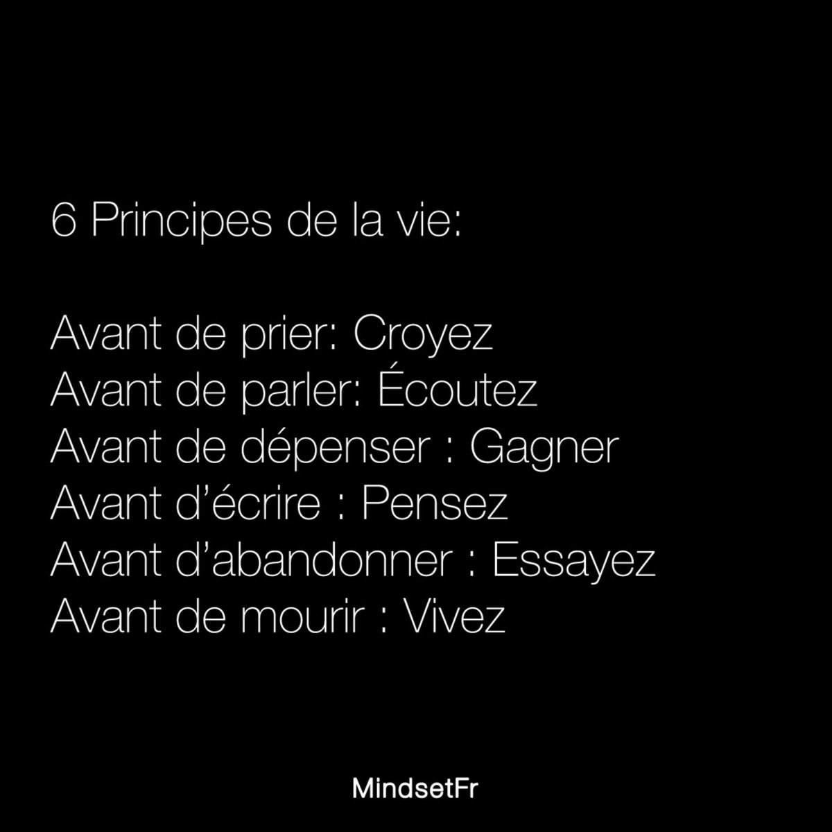 Mindset_FR's tweet image. 6 Principes de la vie