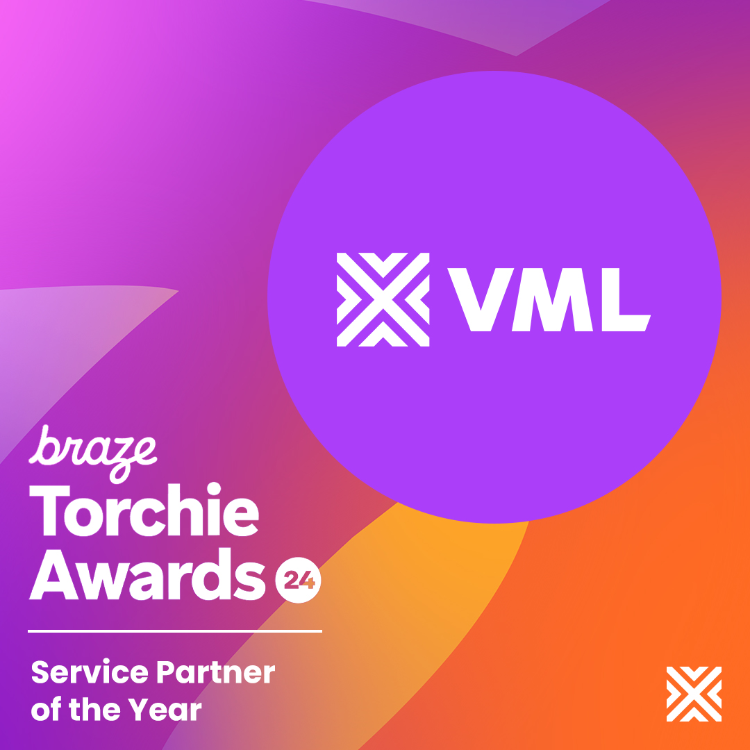 vml_global's tweet image. We’re honored to be named Service Partner of the Year at the 2024 @Braze Torchie Awards. 

Our commitment to innovation, deep expertise, and over 200 specialist certifications have set the standard for Braze usage globally. 

#VML #VMLEnterpriseSolutions #BrazeForge24 #WeAreVML