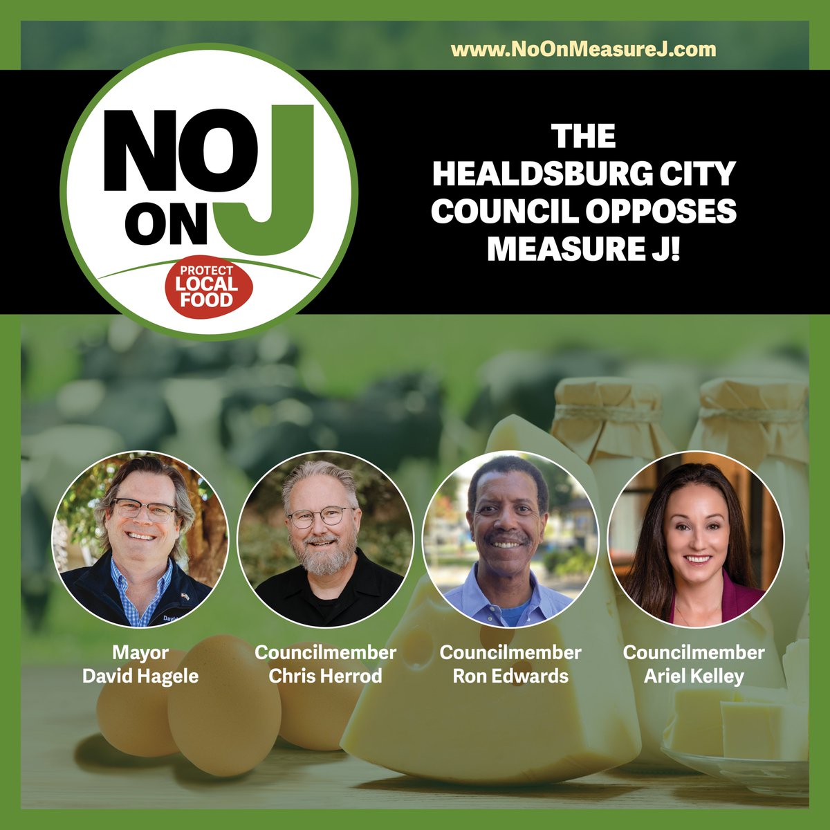Join the Healdsburg City Council in opposing Measure J! <a href="/DavidHagele/">David Hagele</a> <a href="/ArielKelley/">Ariel Kelley</a> Chris Herrod &amp; Ron Edwards. #NoOnMeasureJ