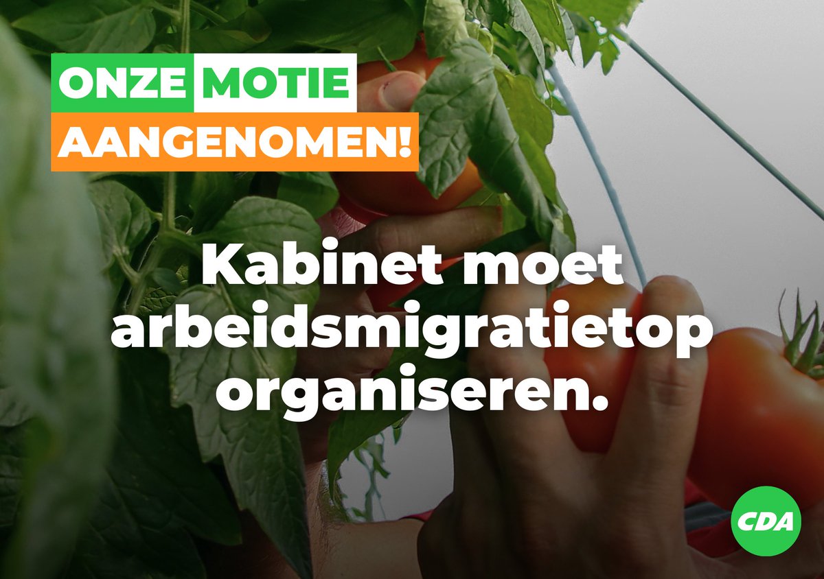 Motie aangenomen: Tijd voor een top over #arbeidsmigratie. 💬

<a href="/i_dijk/">Inge van Dijk</a>: "(Arbeids)migratie afremmen vraagt om het maken van keuzes. In een verantwoordelijke samenleving maken kabinet en bedrijfsleven die keuzes niet op eigen houtje maar met elkaar."