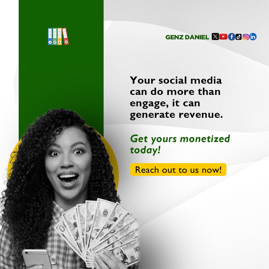 GenzDaniel_'s tweet image. we help businesses and content creators monetize their social media platforms. 
we guide you through turning your online presence into a steady income stream.

#MediaMonetization #RevenueGeneration #SocialMediaIncome #ContentMonetization