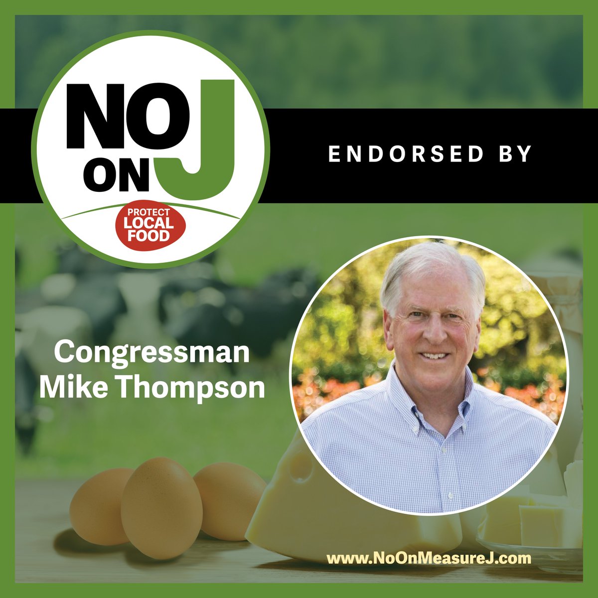 Proud to have the endorsement of <a href="/RepThompson/">Rep. Mike Thompson</a> on No on J. #NoOnMeasureJ
