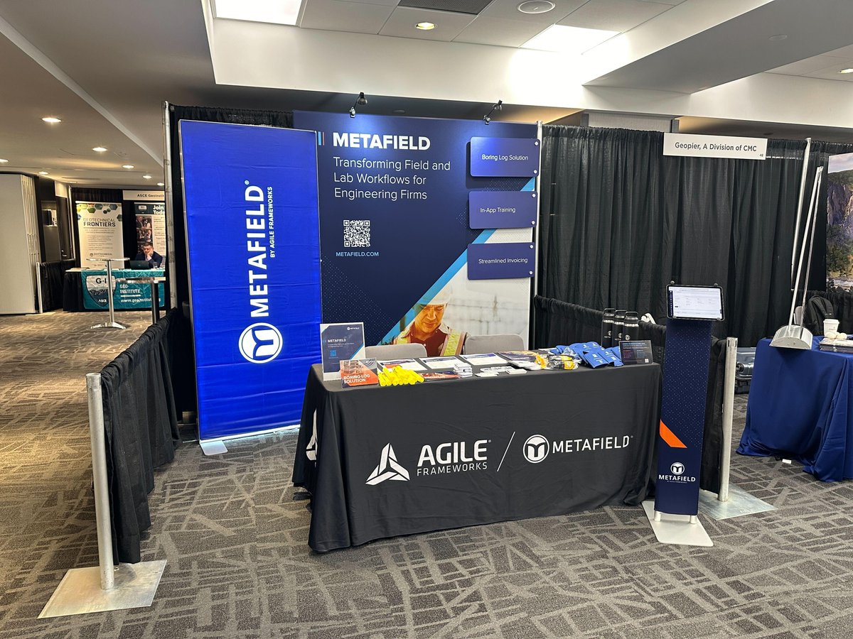 AgileFrameworks's tweet image. Thank you @CanadianGeotech for having us! The #MetaField team had an incredible experience at #GeoMontreal2024 If we missed the opportunity to connect at the conference, please reach out. We’d love to explore how we can collaborate and help achieve your goals. #GeotechEngineering