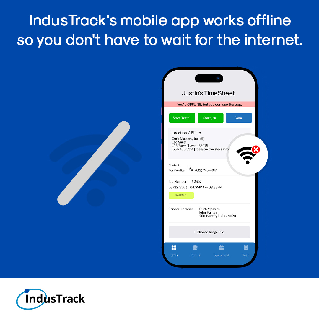 Field Service App - Mobile App for Techs | IndusTrack hubs.ly/Q02Nk4WD0