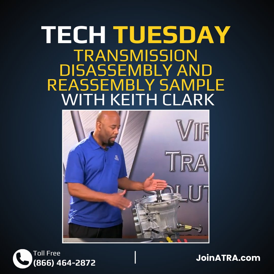 ATRAHQ's tweet image. 🔧 Tech Tuesday: Transmission Disassembly &amp;amp; Reassembly with Keith Clark 🚗🎥 Watch the full video here: youtube.com/watch?v=yrza-c…  #TechTuesday #TransmissionTraining #Disassembly #Reassembly #ATRA  #JoinATRA #ATRAMember