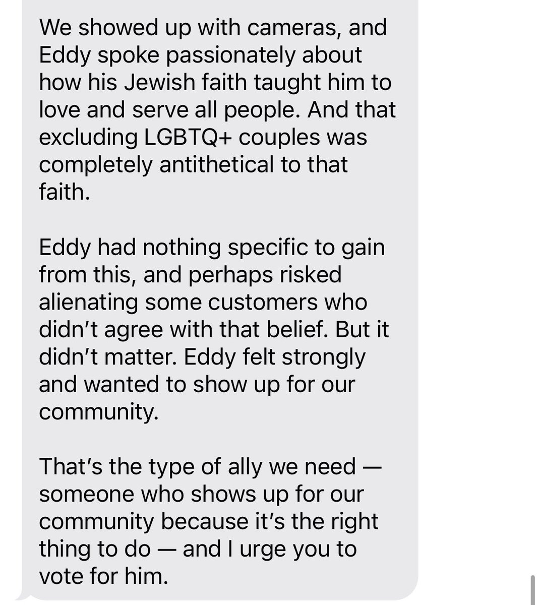 Last night, one of my dad’s opponents in his city council race tried to spread outright lies about him at a Stonewall Dems endorsement meeting. I’m so grateful for my friend <a href="/samuelpgarrett/">Samuel Garrett</a> who, without planning to speak, spoke up about my dad’s character.