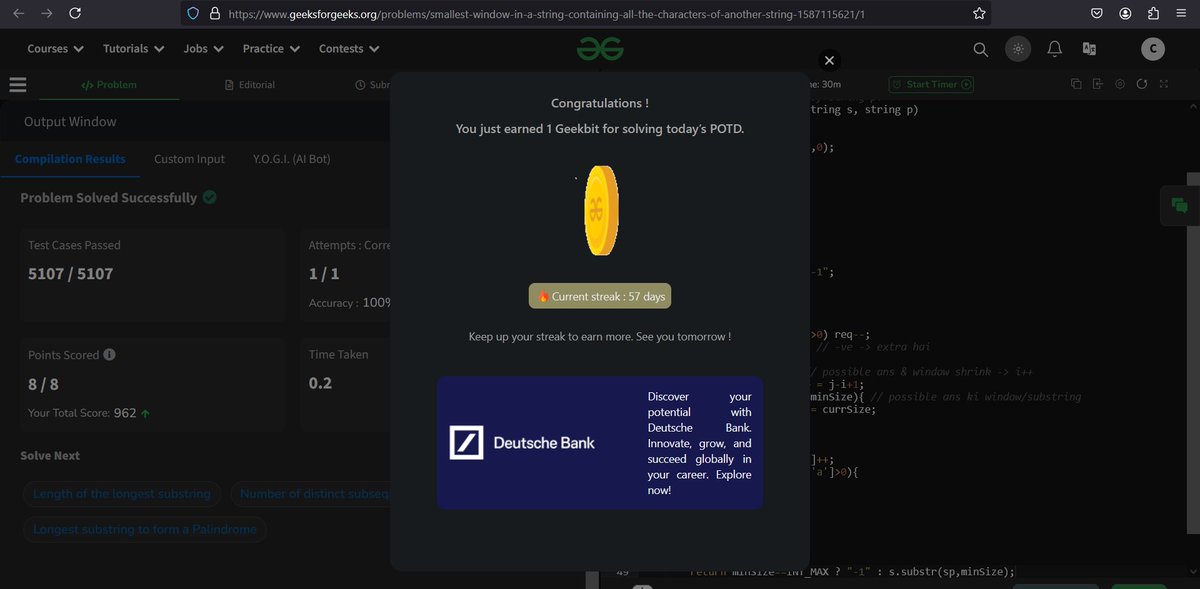 codewithme208's tweet image. Coding streak: 14 days and rising! 📈 Each commit, each line of code, each challenge solved - it's all leveling you up one step at a time. Keep it going, geeks! #GeeksForGeeks #ProudCoder @geeksforgeeks @DeutscheBank