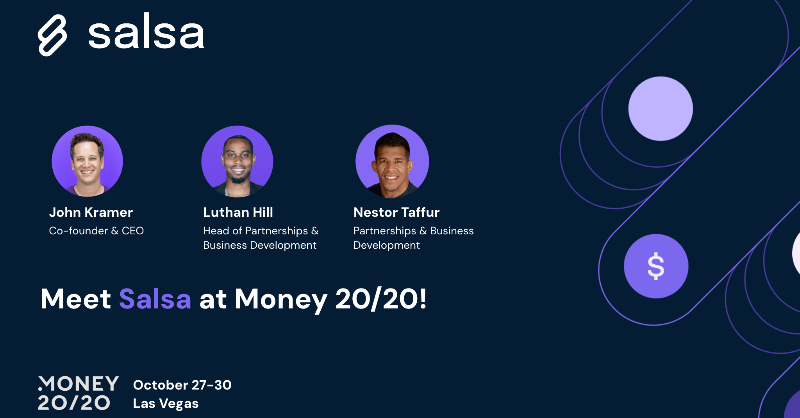 salsa_dev's tweet photo. Salsa is excited to attend Money 20/20 from October 27-30 in Las Vegas!
We can't wait to connect with industry leaders and innovators.
If you'll be there, we'd love to meet up! Schedule time with Salsa here: https://t.co/o4I7JPrAmO
#Fintech #EmbeddedPayroll #FutureOfWork
