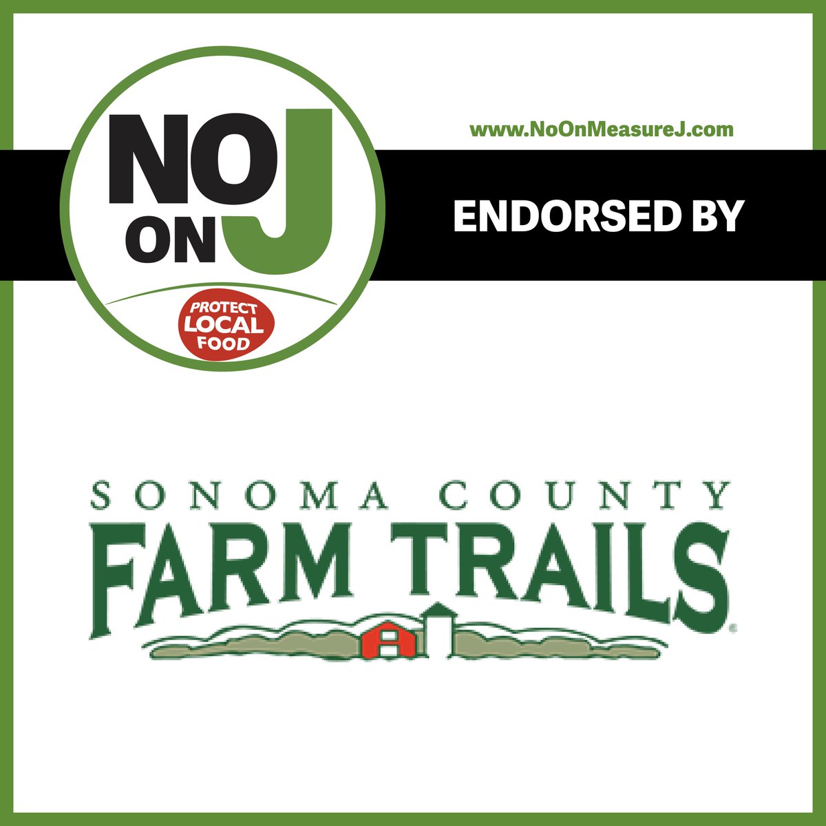 Sonoma County Farm Trails urges its friends and members to help them defeat the misguided Measure J that will be detrimental to our local farming community and economy. #NoOnMeasureJ