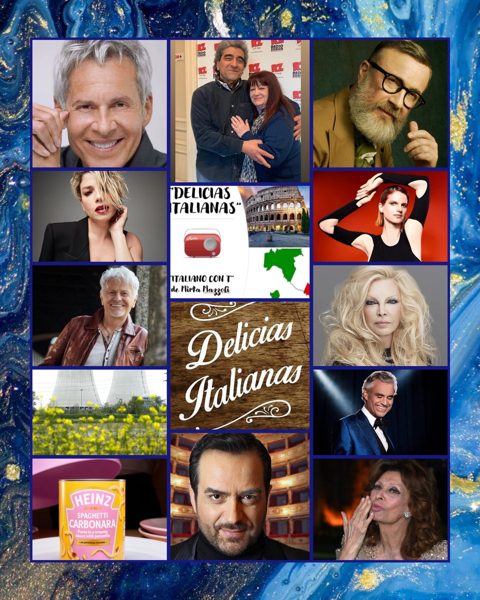 🎧🇦🇷🇮🇹 HOY Martes 24/9 a las 15 hs.Arg. 20 hs. It. en Delicias Italianas <a href="/RADIOZONICA/">#RadioZonica #Zonica➕</a> los Elegidos de la Música Italiana,Clase de Italiano,Energía Nuclear en Italia, la Boheme de Puccini abreviada y Cumpleaños de Andrea Bocelli y Sofia Loren
Conducen Estela Farini y Jose Parisi