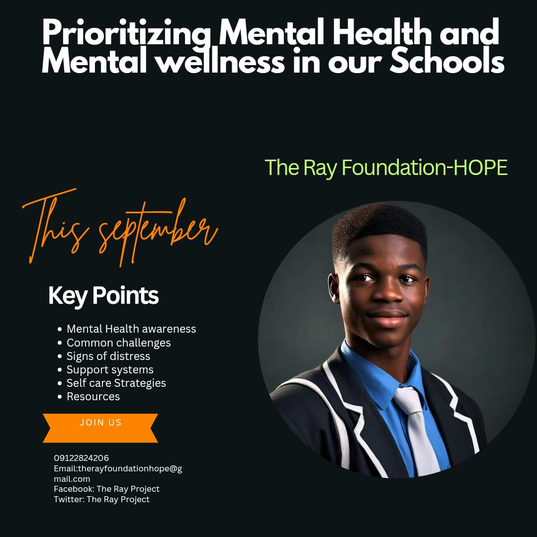 TherayFoundH's tweet photo. Prioritize mental health! @TheRayFoundationHOPE's shares her tips:
Practice self-care daily
Encourage open conversations
Break the stigma. Together we can be sane. You can speak to us. #MentalHealthAwareness #WellnessInSchools #HOPE
- #MentalHealthMatters
- #WellnessInSchools https://t.co/THSrZKzEpk