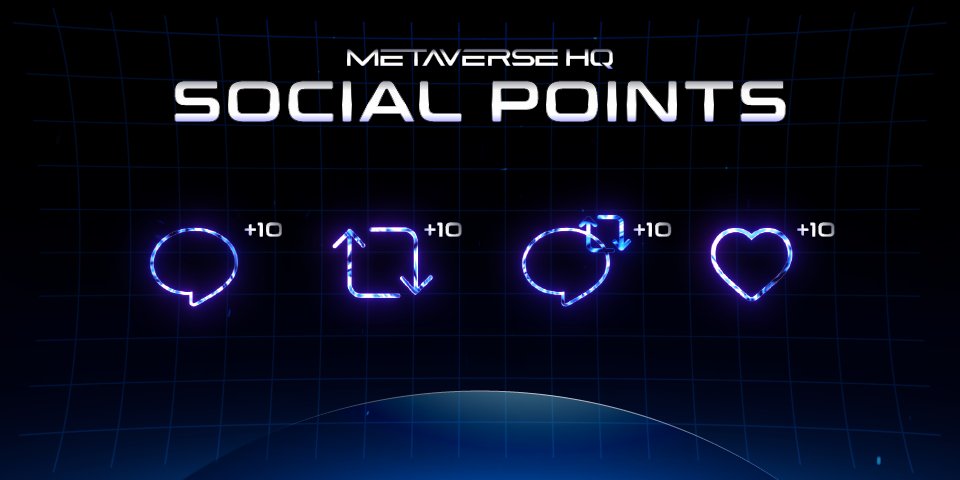 Social Points are live! 
Stop scrolling, start earning 

Track your points on the new dashboard, app link in bio 

Here is how easy it is 👇

Social Points are rewarded on any post from @metaverse_hq for
· Likes
· Replies 
· Reposts
· Quote Posts

Every post we publish, including
