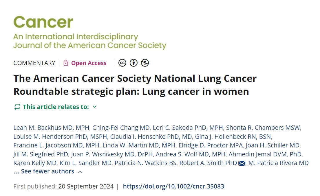NLCRTnews's tweet photo. The #ACSNLCRT Lung Cancer in Women Task Group makes recommendations for closing the gap in our knowledge about lung cancer in women.
What topic do you think should be a priority?
https://t.co/EMju4VvTq4 https://t.co/Zi09okuY3Q