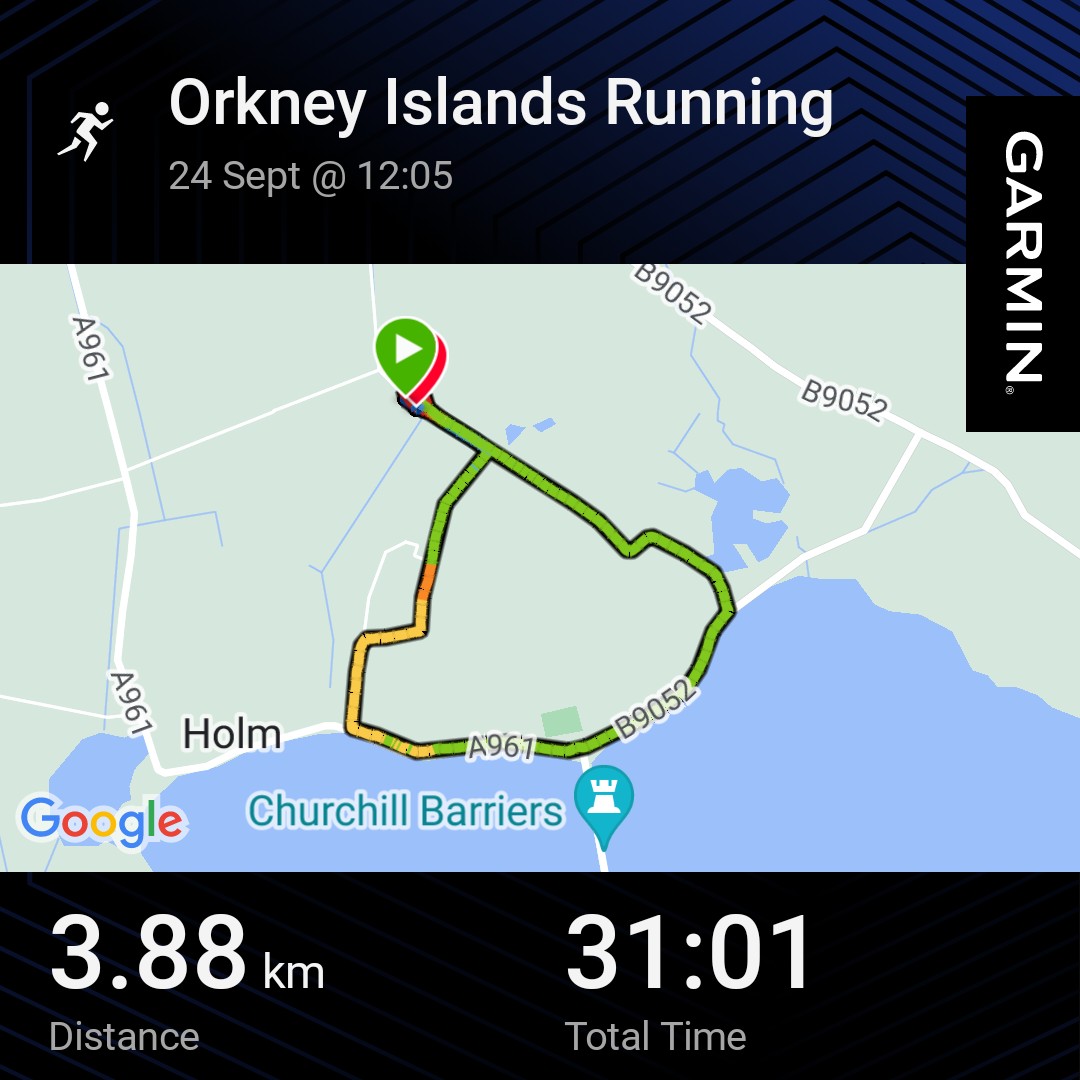 FRuss247's tweet photo. Picking up running distance. 20 minutes continuous today. Yoga later on tonight with weights. #Run60 @crohnsandcolitisuk 40 miles so far. I'm getting excited as my first shift at the Balfour is on Friday. #garmin #beatyesterday #NHSORKNEY https://t.co/i34PqrNZqW