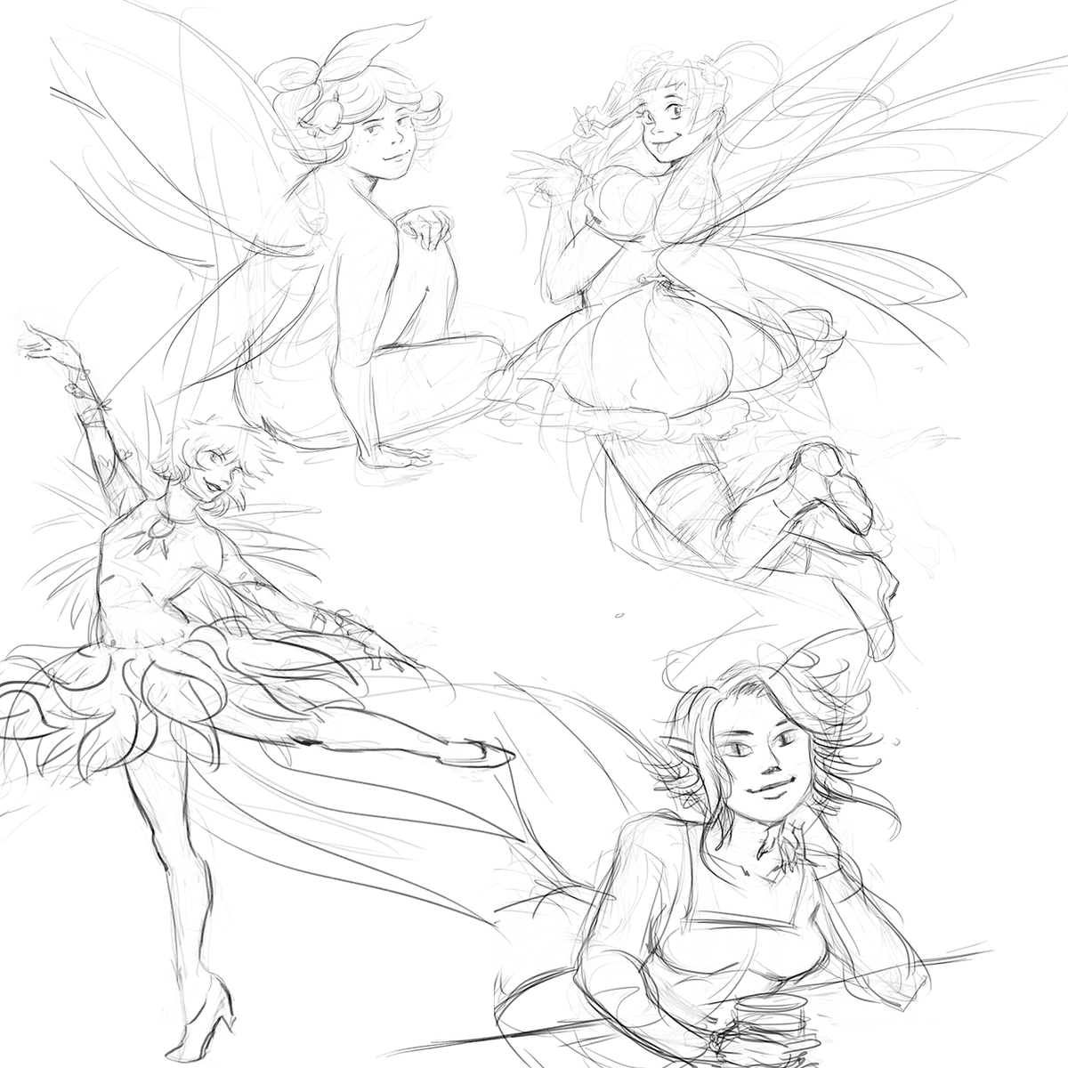 I didn't realize I draw fairies so much until I looked back at my archive. #sketches #drawings #fairy #farries #fantasy
