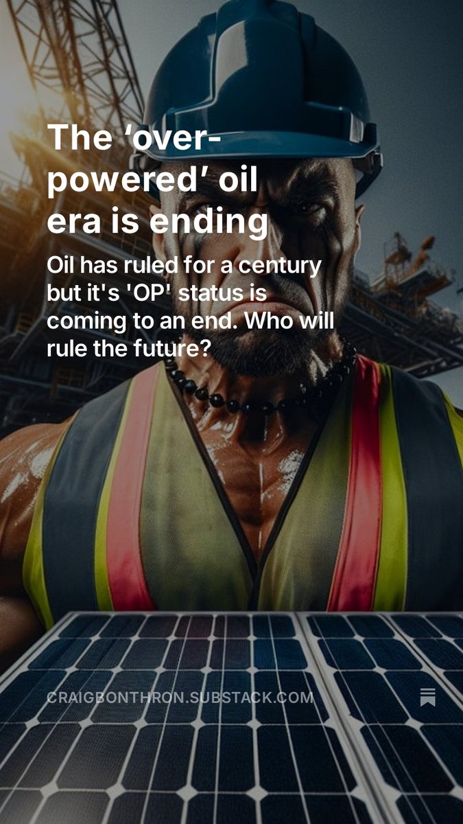 CraigBonthron's tweet photo. The ‘over-powered’ oil era is ending.

For the last century, #oil has been 'Totally OP'.  But the era when #petrostates and #BigOil wield huge geopolitical power is coming to an end.

Who will rule the future?
#ImpactInvesting #ESG #Cleantech

https://t.co/EILht2Arbz https://t.co/2PkCUPrpNp