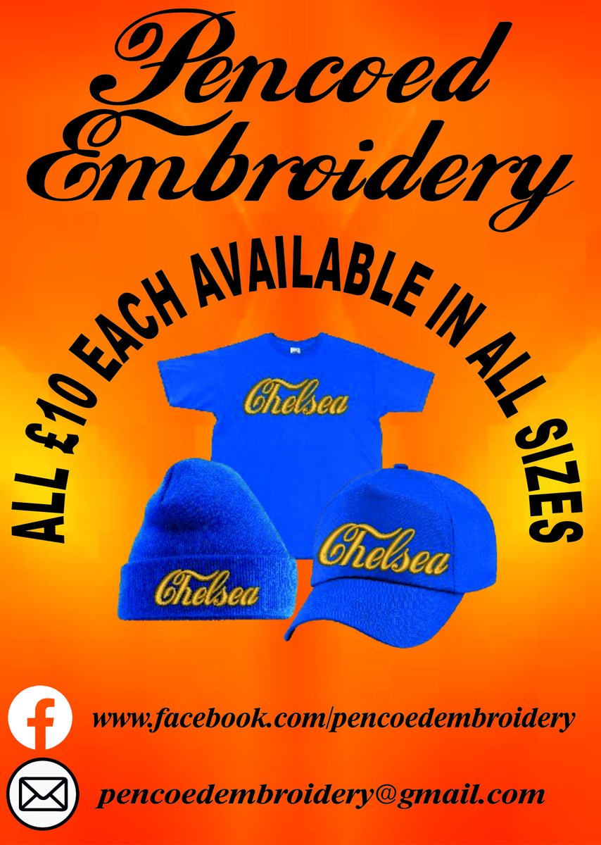 Pencoed Embroidery (@pencoedemb) on Twitter photo #Chelsea #tshirtdesign #Bargain #Chelsea #tshirtdesign #Bargain