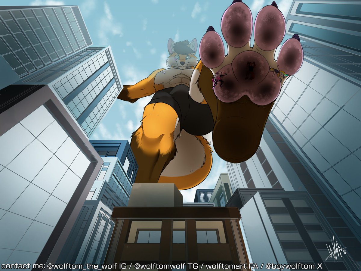 Commission For @@foxofur2024 💛💛
Micro Furries:
<a href="/Rick_WiIde/">Rick Wilde</a>
<a href="/MoshLleph/">Mosh Lleph</a>
and me :D

FA: furaffinity.net/view/58219311/

now let's go to the last paws!

#macrofurry #microfurry #paws #furry