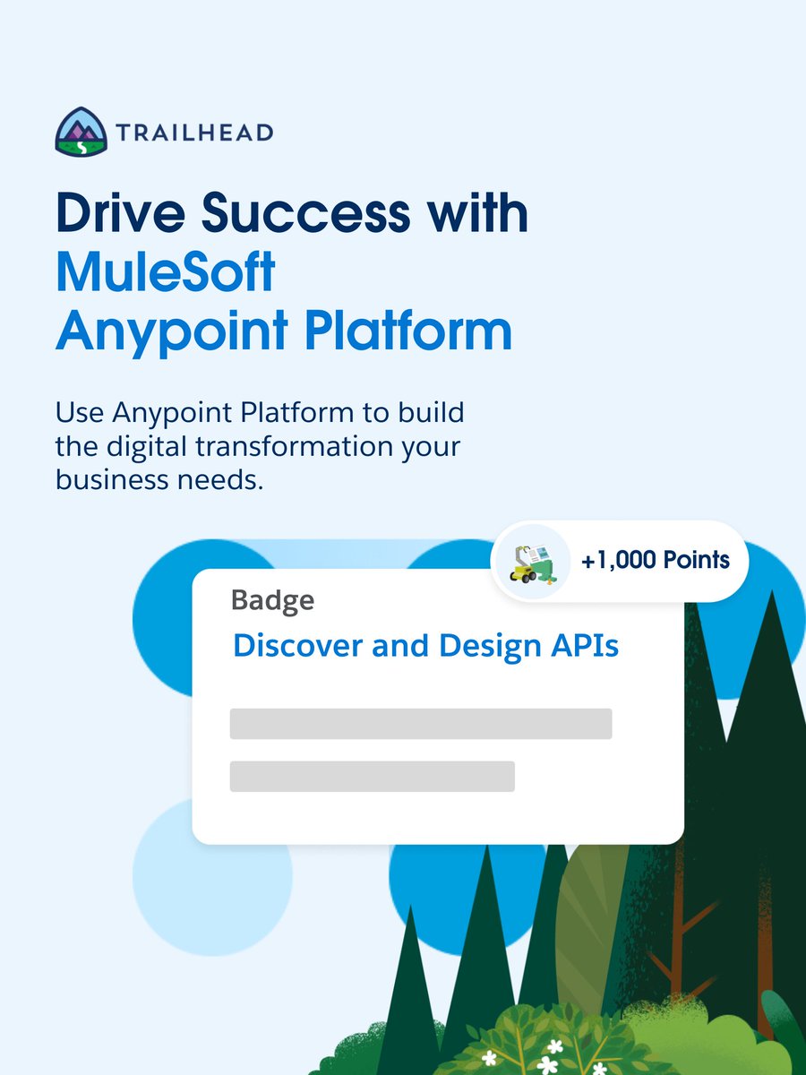 MuleSoft's tweet photo. 🏔️ Rangers, unite! Hit the trails to master the art of integration with Anypoint Platform. 

Discover and design APIs like a pro: https://t.co/ntby2hzaRb https://t.co/mbN7yvAAGm