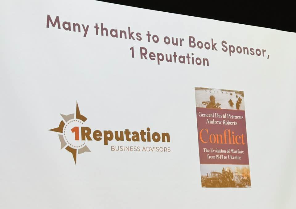 1_ReputationLLC's tweet image. 1 Rep was the book-signing underwriter for General Petraeus&apos;s new book- Conflict! NACD always does a great job at board education, and in the 30 years I have been associated with them, this was another spectacular speaker and discussion. Great job @NACD Texas TriCities Chapter!