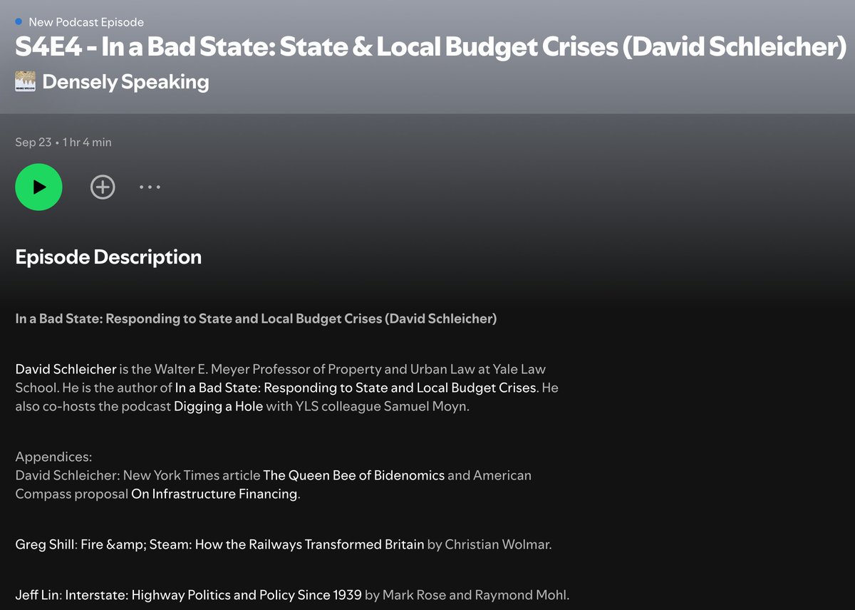Greg Shill (@greg_shill) on Twitter photo As my co-host Jeff Lin says, "Railroads! Cities! Municipal bonds! This episode has it all." <a href="/YaleLawSch/">Yale Law School</a>'s own David Schleicher (<a href="/ProfSchleich/">David Schleicher</a>) joins <a href="/jeffrlin/">Jeffrey Lin</a> and me for a very fun chat about his new book here:
Apple: podcasts.apple.com/us/podcast/in-…
Spotify: open.spotify.com/episode/6OSWRk… As my co-host Jeff Lin says, "Railroads! Cities! Municipal bonds! This episode has it all." <a href="/YaleLawSch/">Yale Law School</a>'s own David Schleicher (<a href="/ProfSchleich/">David Schleicher</a>) joins <a href="/jeffrlin/">Jeffrey Lin</a> and me for a very fun chat about his new book here:
Apple: podcasts.apple.com/us/podcast/in-…
Spotify: open.spotify.com/episode/6OSWRk…