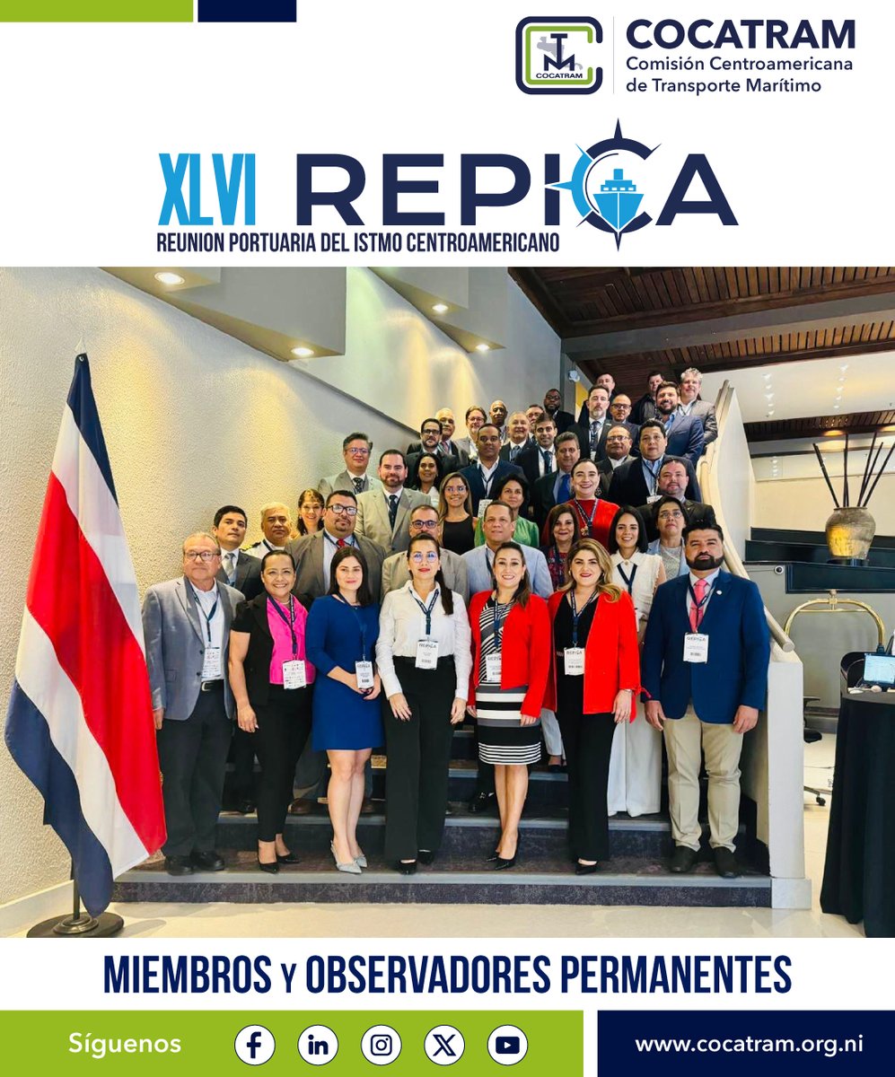 cocatram's tweet photo. Concluye la Reunión de Miembros y Observadores permanentes de la XLVI Reunión Portuaria del Istmo Centroamericano (REPICA) #repica
@SITHonduras @DIGEMAR_MDN @DefensaSV @MarinaHonduras @EPN_Nicaragua @MOPTcostarica @AMP_Panama @cpngobgt https://t.co/WrjpFqzpGI