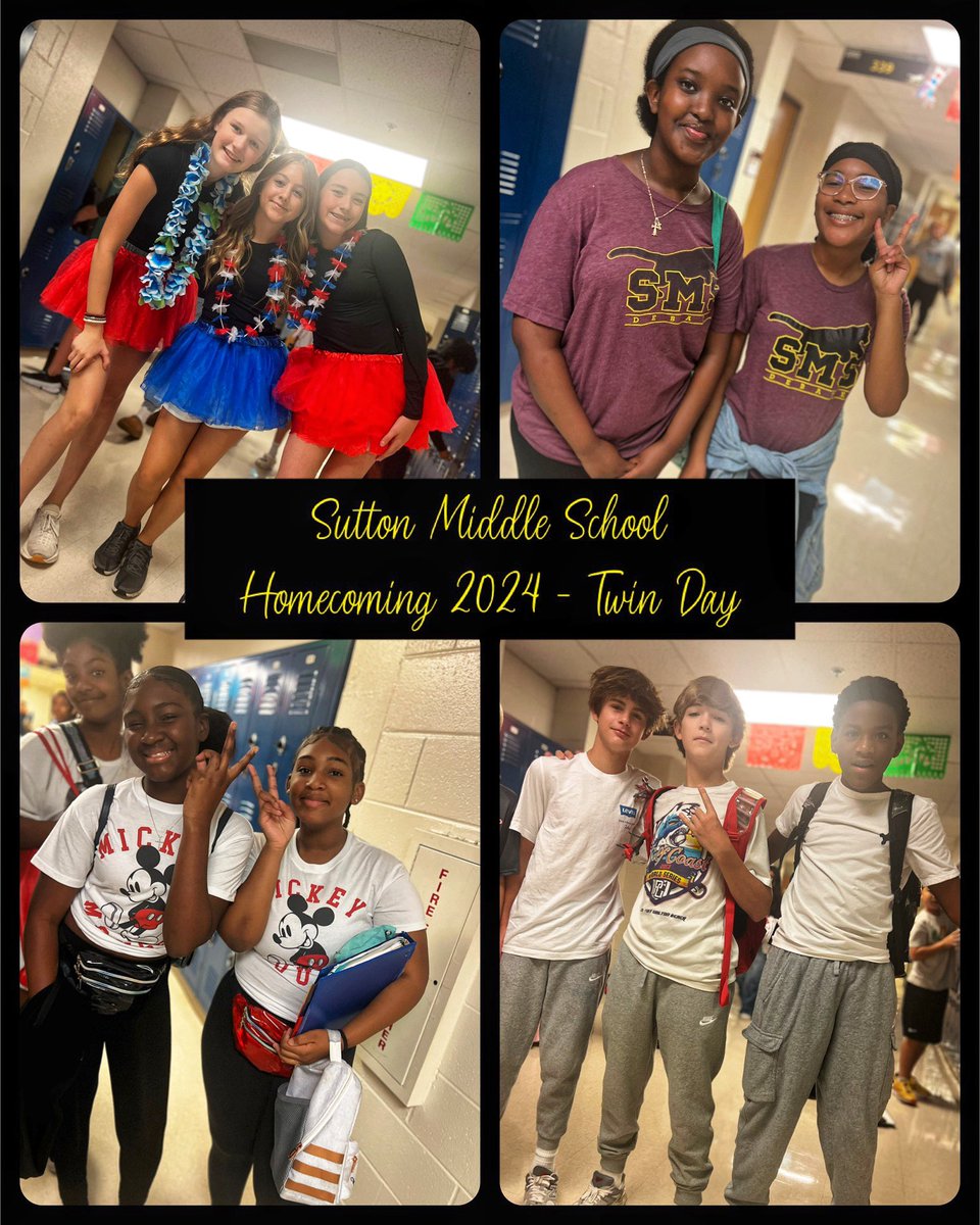 VirgoEducator's tweet photo. Twin…Where Have You Been?
- Homecoming 2024 is in FULL EFFECT at Sutton! 
- It’s Twin Day and our 7th Grade @SuttonCougars are here for it! 

@MerriweatherEDU @fhenderson1908 @FPB_SuttonPA @SMSFielder @SuttonPTA @apsupdate @APSAthletics70 https://t.co/CqObnBcZNt