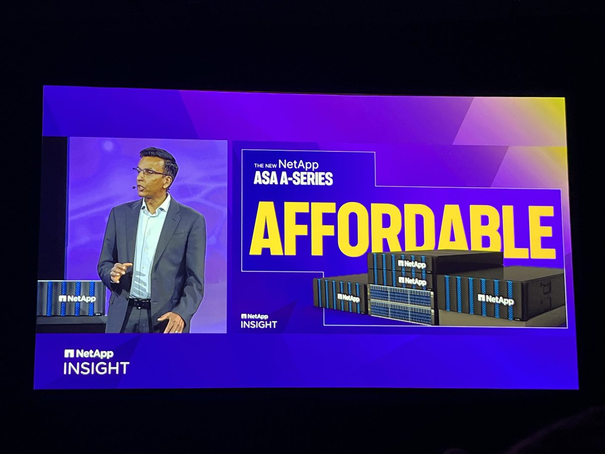 WelshMatador's tweet photo. Day 2 at @NetAppInsight has started with a bang. Announcing the new FAS70 and FAS90 and the new ASA A70, A90 & A1K systems. #Innovation #ReadyForAI @NetAppATeam https://t.co/th0JMDC3rA