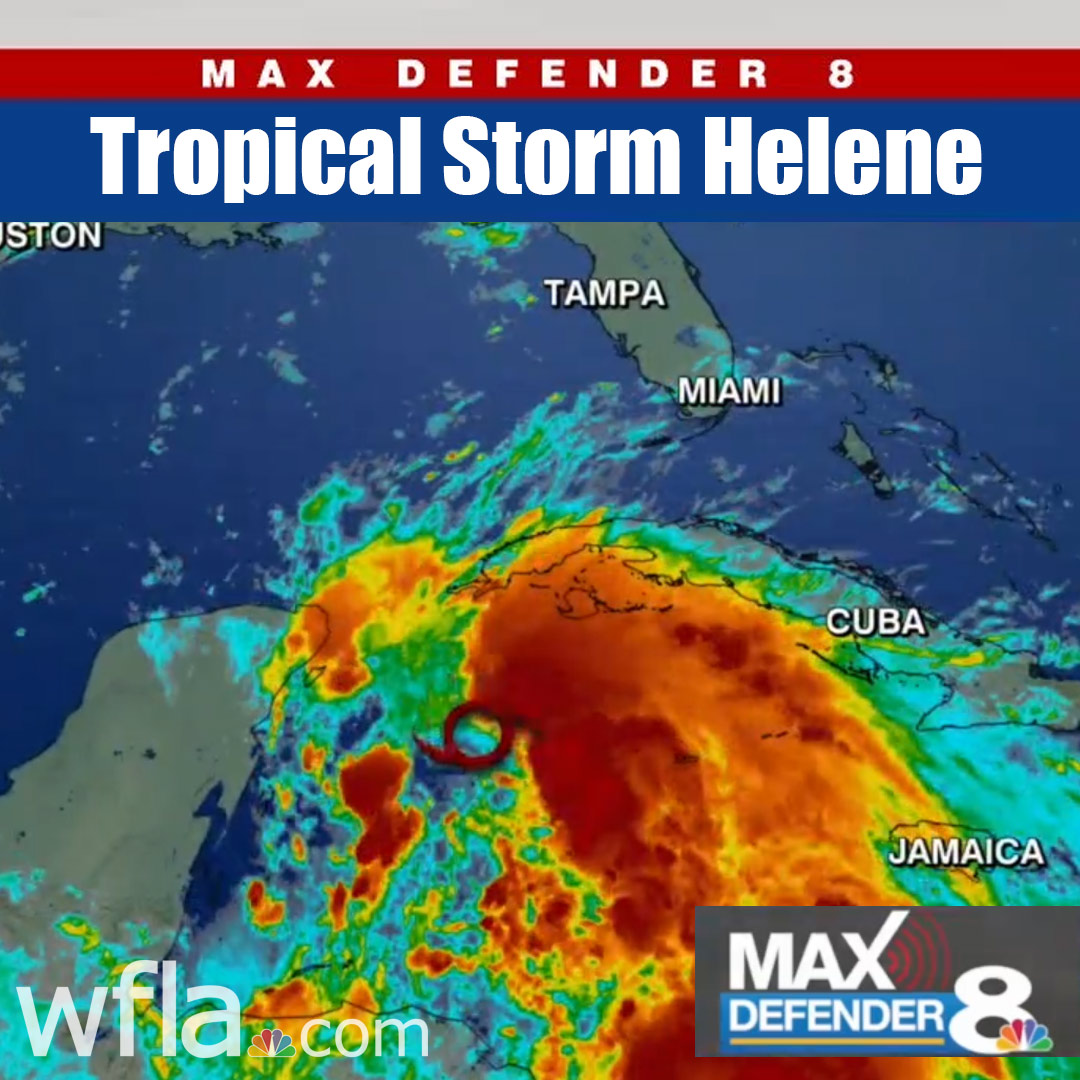 TROPICAL STORM HELENE: Helene is expected to move across the northwestern Caribbean Sea tonight and move into the eastern Gulf of Mexico on Wednesday and Thursday. 

It is expected to make landfall in the Big Bend region of Florida: bit.ly/3XDAh37