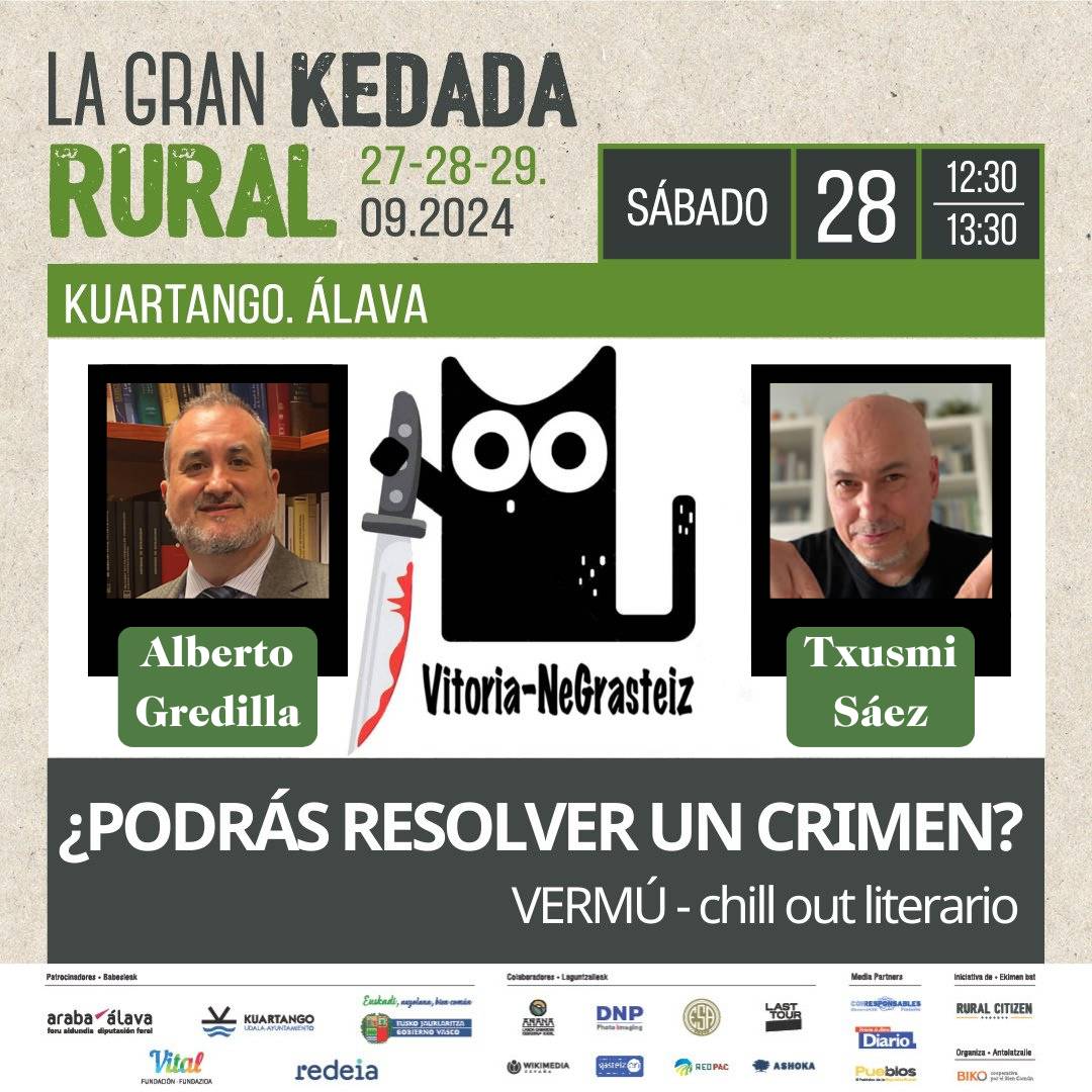 UzanzaEditorial's tweet photo. 🚜 Este finde llega la Gran Kedada Rural, ¡qué ganas! Ha quedado un rincón literario precioso para el sábado:
11:00 Café Literario - Mujeres y literatura vasca.
12:30 Vermouth - CSI: ¿puedes resolver un crimen?
17:00 Tertulia - El poder de la palabra escrita.
¡No te lo pierdas!🔥 https://t.co/ktFm8wGN8W