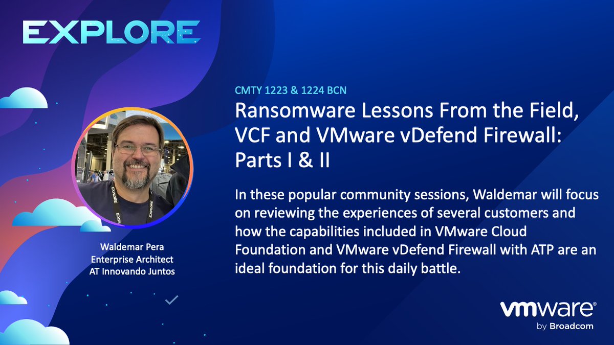 VMwareCommunity's tweet photo. 📆 Schedule Builder for #VMwareExplore BCN is live! 

Don't miss adding these great @WaldemarPera  #vCommunity Sessions to your schedule - they WILL fill up and you'll be standin'! 👞
https://t.co/AqDFyBhCbP https://t.co/o0Z3ChK32n