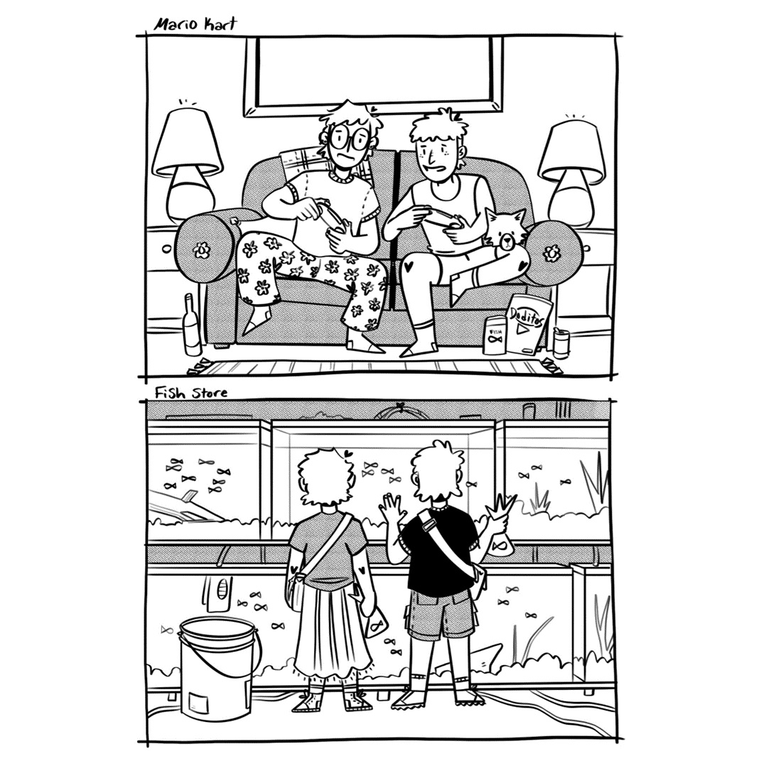 PatchworkZine's tweet photo. Here are some snapshots from our new issue: @bored_amelia does it again with a heartfelt autobio comic.

Experience the full comic in our new issue! Link in bio.

#comics #comiczine #patchworkzine #sequentialart #dates #scadseqa https://t.co/cYLF2Kz9Dx