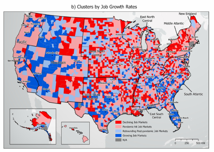 American superstar cities fade as remote work sparks migration southward &amp; inland, exacerbating urban sprawl: "We compare the immediate pre-pandemic period (2016-2019) to the pandemic &amp; post-pandemic period (2019-2022)" researchgate.net/publication/38…