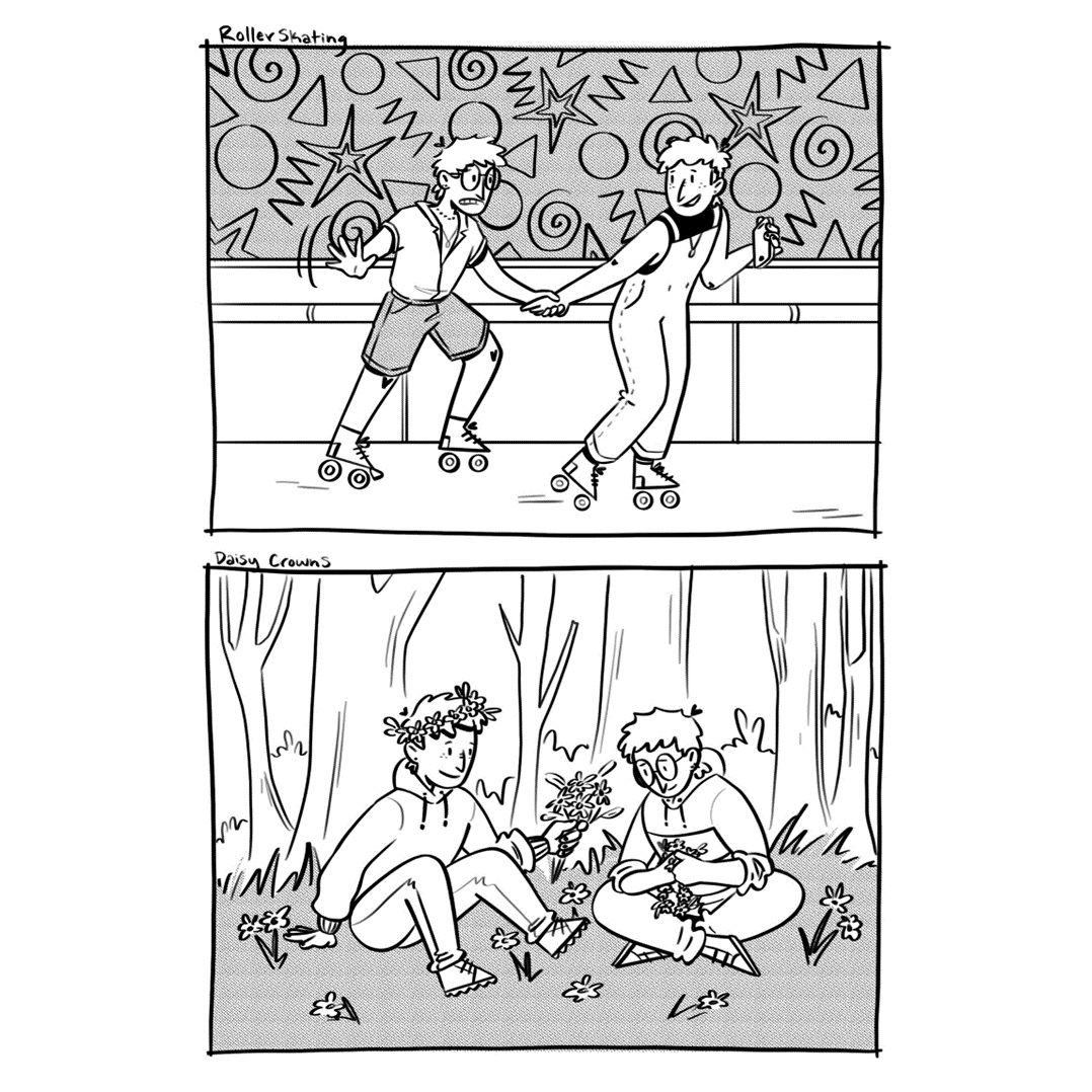 PatchworkZine's tweet photo. Here are some snapshots from our new issue: @bored_amelia does it again with a heartfelt autobio comic.

Experience the full comic in our new issue! Link in bio.

#comics #comiczine #patchworkzine #sequentialart #dates #scadseqa https://t.co/cYLF2Kz9Dx