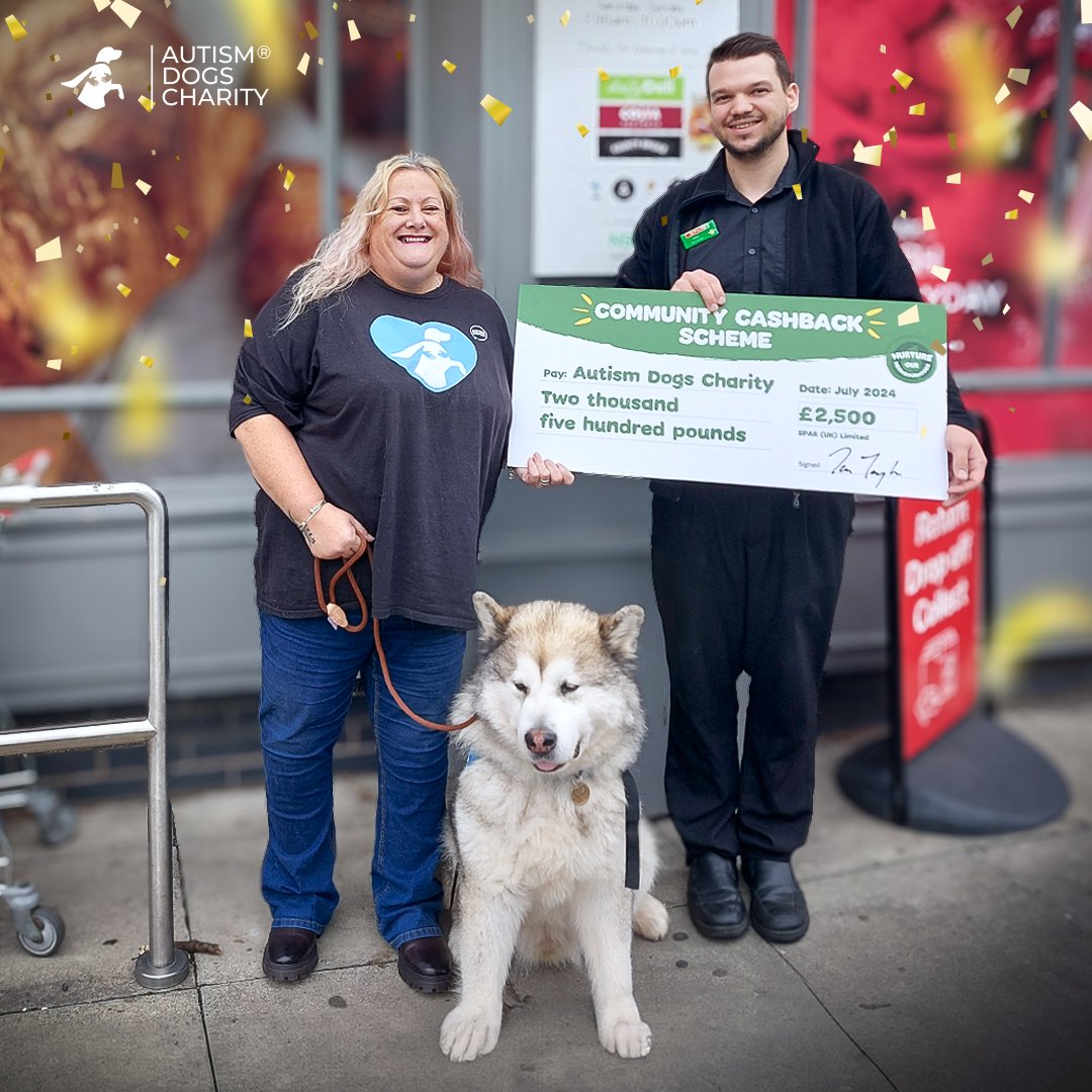 We’re pleased to announce that #AutismDogsCharity is a winner of the #CommunityCashback Scheme, receiving £2,500! 🐾
This funding will be crucial in advancing our projects, and we look forward to sharing its impact on our community.  Big thanks to @sparintheuk for the support! 🙌